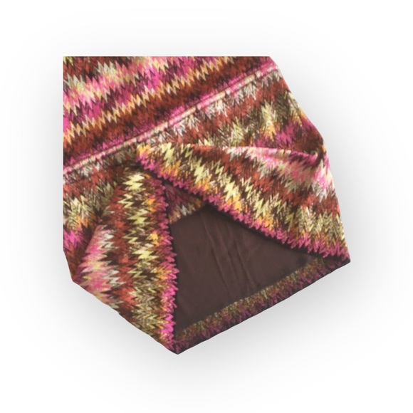 new Papillon Blanc 🝮 Sheer Woven Chiffon Top 🝮 Ikat Stripe 🝮 Pink Brown 🝮 L